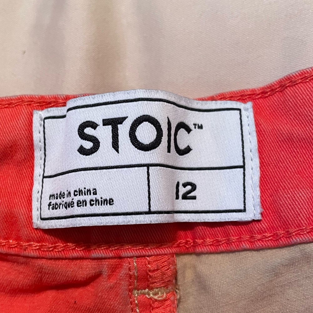 Stoic Venture Patch Pocket Shorts women’s 12 tigerlily Taos taupe color summer - Picture 2 of 4